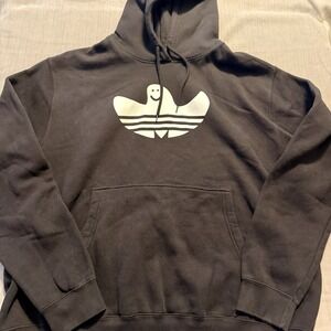 Adidas Originals Ghost Trefoil Hoodie Black Pullover Sweatshirt Mens 2XL